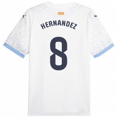 Kandiny Homme Maillot Sofia Hernández #8 Blanc Tenues Extérieur 2023/24 T-Shirt