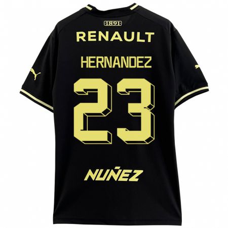 Kandiny Homme Maillot Abel Hernández #23 Noir Tenues Extérieur 2023/24 T-Shirt