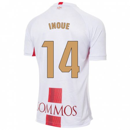 Kandiny Homme Maillot Moe Inoue #14 Blanc Tenues Extérieur 2023/24 T-Shirt