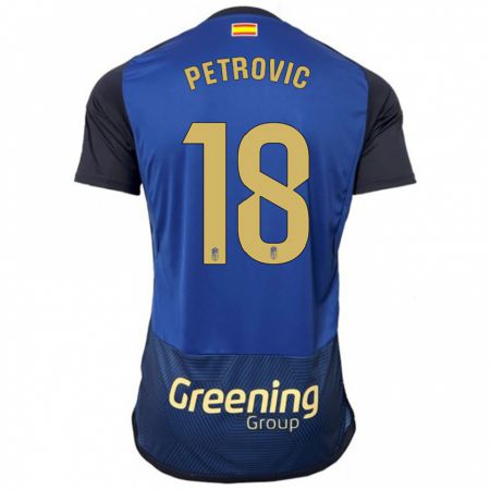 Kandiny Homme Maillot Njegos Petrovic #18 Marin Tenues Extérieur 2023/24 T-Shirt