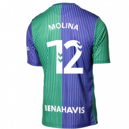 Kandiny Homme Maillot Manu Molina #12 Vert Bleu Tenues Extérieur 2023/24 T-Shirt