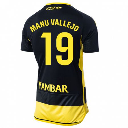 Kandiny Homme Maillot Manu Vallejo #19 Noir Jaune Tenues Extérieur 2023/24 T-Shirt