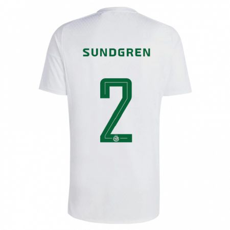 Kandiny Homme Maillot Daniel Sundgren #2 Vert Bleu Tenues Extérieur 2023/24 T-Shirt