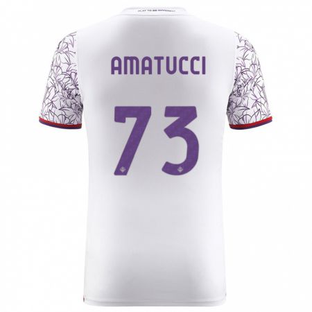 Kandiny Homme Maillot Lorenzo Amatucci #73 Blanc Tenues Extérieur 2023/24 T-Shirt
