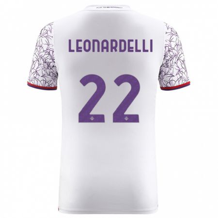 Kandiny Homme Maillot Pietro Leonardelli #22 Blanc Tenues Extérieur 2023/24 T-Shirt