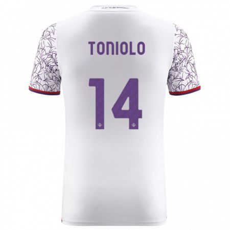 Kandiny Homme Maillot Martina Toniolo #14 Blanc Tenues Extérieur 2023/24 T-Shirt