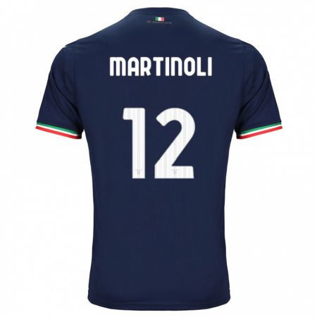 Kandiny Homme Maillot Elettra Martinoli #12 Marin Tenues Extérieur 2023/24 T-Shirt