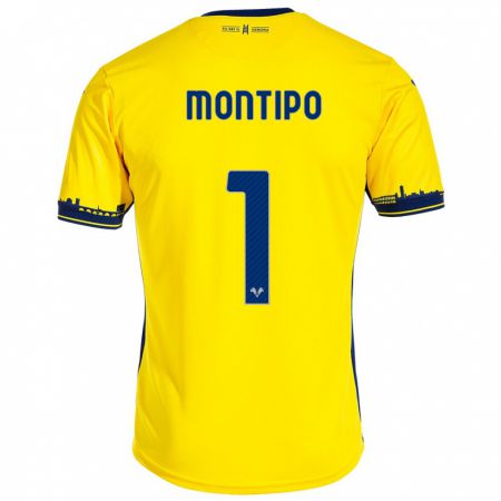 Kandiny Homme Maillot Lorenzo Montipò #1 Jaune Tenues Extérieur 2023/24 T-Shirt