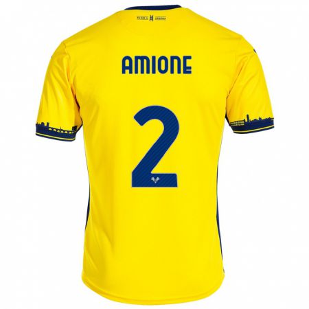 Kandiny Homme Maillot Bruno Amione #2 Jaune Tenues Extérieur 2023/24 T-Shirt