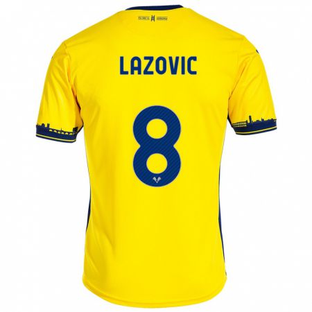 Kandiny Homme Maillot Darko Lazović #8 Jaune Tenues Extérieur 2023/24 T-Shirt