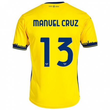 Kandiny Homme Maillot Juan Manuel Cruz #13 Jaune Tenues Extérieur 2023/24 T-Shirt