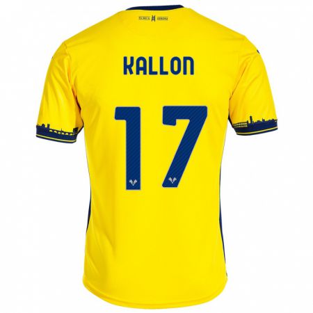 Kandiny Homme Maillot Yayah Kallon #17 Jaune Tenues Extérieur 2023/24 T-Shirt
