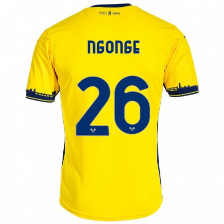 Kandiny Homme Maillot Cyril Ngonge #26 Jaune Tenues Extérieur 2023/24 T-Shirt