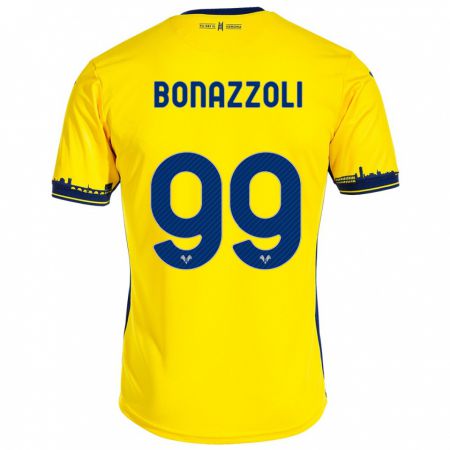 Kandiny Homme Maillot Federico Bonazzoli #99 Jaune Tenues Extérieur 2023/24 T-Shirt