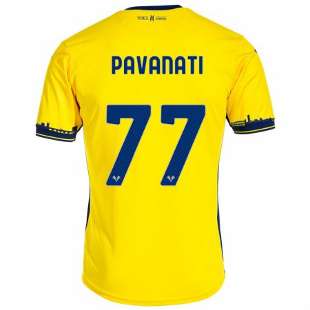 Kandiny Homme Maillot Alessandro Pavanati #77 Jaune Tenues Extérieur 2023/24 T-Shirt