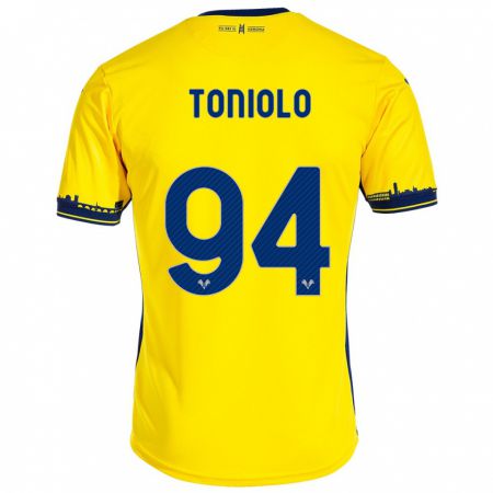 Kandiny Homme Maillot Giacomo Toniolo #94 Jaune Tenues Extérieur 2023/24 T-Shirt