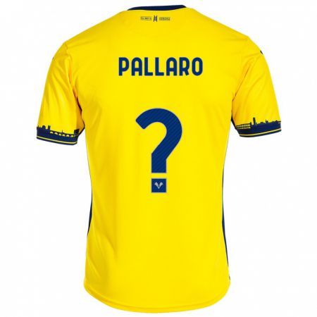 Kandiny Homme Maillot Alessandro Pallaro #0 Jaune Tenues Extérieur 2023/24 T-Shirt