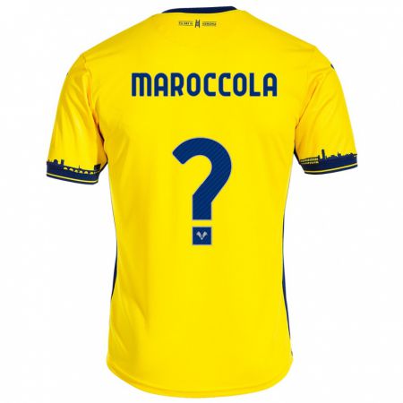Kandiny Homme Maillot Francesco Maroccola #0 Jaune Tenues Extérieur 2023/24 T-Shirt