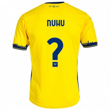 Kandiny Homme Maillot Obed Nuhu #0 Jaune Tenues Extérieur 2023/24 T-Shirt