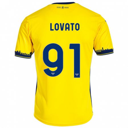 Kandiny Homme Maillot Enrico Lovato #91 Jaune Tenues Extérieur 2023/24 T-Shirt