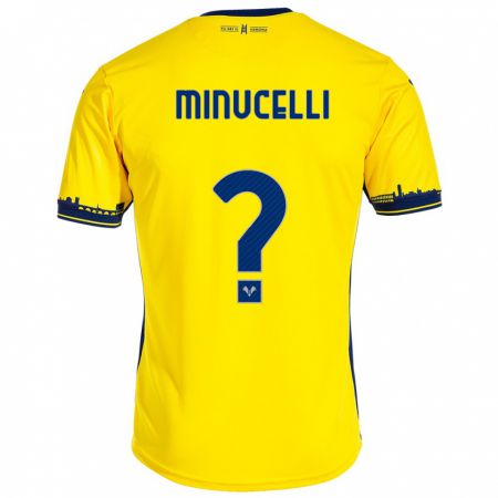 Kandiny Homme Maillot Enrico Minucelli #0 Jaune Tenues Extérieur 2023/24 T-Shirt