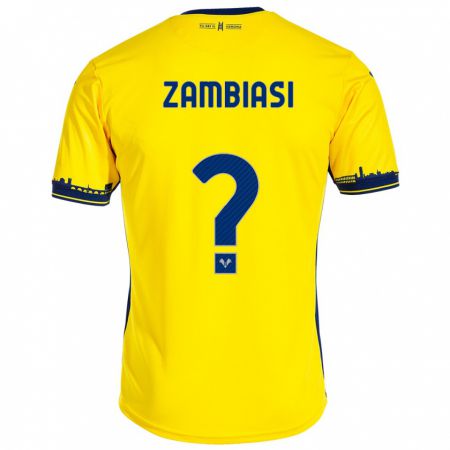 Kandiny Homme Maillot Yonas Zambiasi #0 Jaune Tenues Extérieur 2023/24 T-Shirt