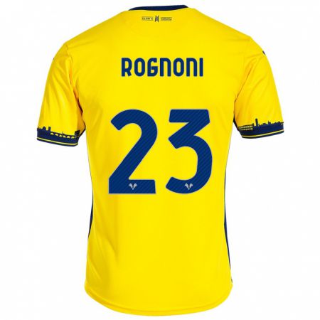 Kandiny Homme Maillot Alessia Rognoni #23 Jaune Tenues Extérieur 2023/24 T-Shirt