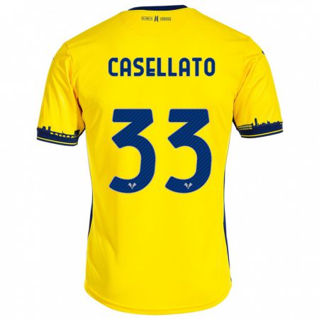 Kandiny Homme Maillot Elisa Casellato #33 Jaune Tenues Extérieur 2023/24 T-Shirt