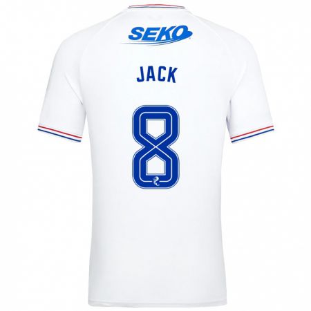 Kandiny Homme Maillot Ryan Jack #8 Blanc Tenues Extérieur 2023/24 T-Shirt