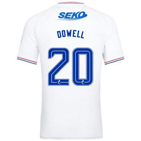 Kandiny Homme Maillot Kieran Dowell #20 Blanc Tenues Extérieur 2023/24 T-Shirt