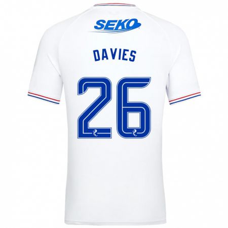 Kandiny Homme Maillot Ben Davies #26 Blanc Tenues Extérieur 2023/24 T-Shirt