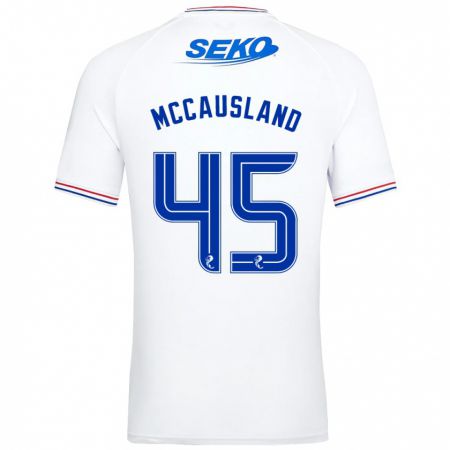 Kandiny Homme Maillot Ross Mccausland #45 Blanc Tenues Extérieur 2023/24 T-Shirt