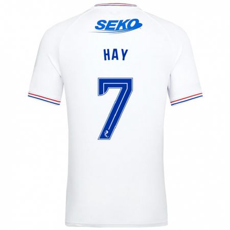 Kandiny Homme Maillot Brogan Hay #7 Blanc Tenues Extérieur 2023/24 T-Shirt