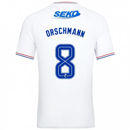 Kandiny Homme Maillot Dina Orschmann #8 Blanc Tenues Extérieur 2023/24 T-Shirt