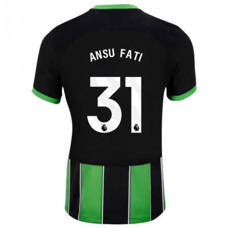 Kandiny Homme Maillot Ansu Fati #31 Vert Noir Tenues Extérieur 2023/24 T-Shirt