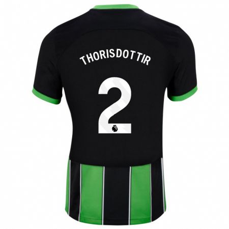 Kandiny Homme Maillot Maria Thorisdottir #2 Vert Noir Tenues Extérieur 2023/24 T-Shirt