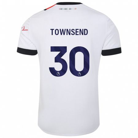 Kandiny Homme Maillot Andros Townsend #30 Blanc Tenues Extérieur 2023/24 T-Shirt
