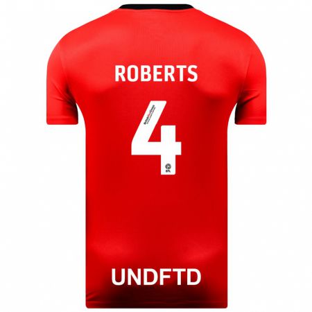 Kandiny Homme Maillot Marc Roberts #4 Rouge Tenues Extérieur 2023/24 T-Shirt