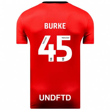 Kandiny Homme Maillot Oliver Burke #45 Rouge Tenues Extérieur 2023/24 T-Shirt