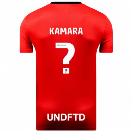 Kandiny Homme Maillot Sahid Kamara #0 Rouge Tenues Extérieur 2023/24 T-Shirt