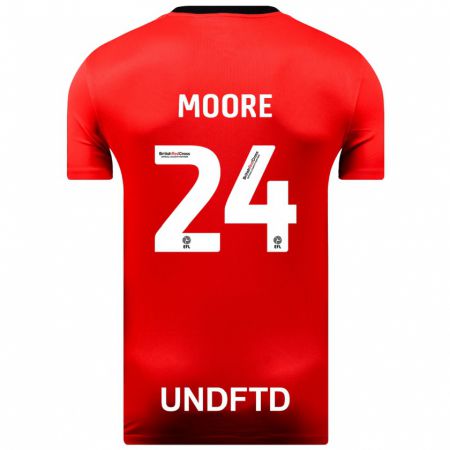 Kandiny Homme Maillot Jade Ellis Moore #24 Rouge Tenues Extérieur 2023/24 T-Shirt