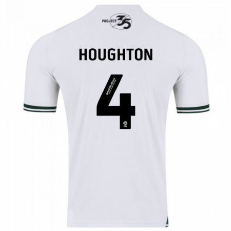 Kandiny Homme Maillot Jordan Houghton #4 Blanc Tenues Extérieur 2023/24 T-Shirt