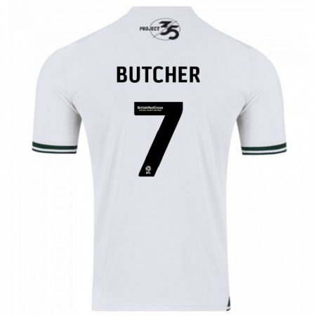 Kandiny Homme Maillot Matt Butcher #7 Blanc Tenues Extérieur 2023/24 T-Shirt