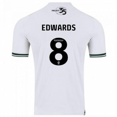 Kandiny Homme Maillot Joe Edwards #8 Blanc Tenues Extérieur 2023/24 T-Shirt