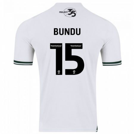 Kandiny Homme Maillot Mustapha Bundu #15 Blanc Tenues Extérieur 2023/24 T-Shirt
