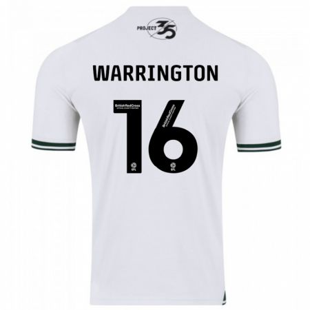Kandiny Homme Maillot Lewis Warrington #16 Blanc Tenues Extérieur 2023/24 T-Shirt
