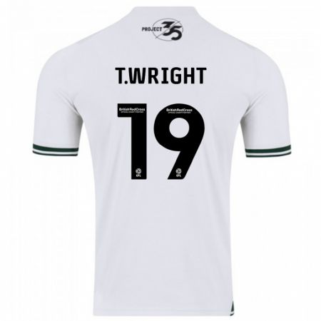 Kandiny Homme Maillot Tyreik Wright #19 Blanc Tenues Extérieur 2023/24 T-Shirt