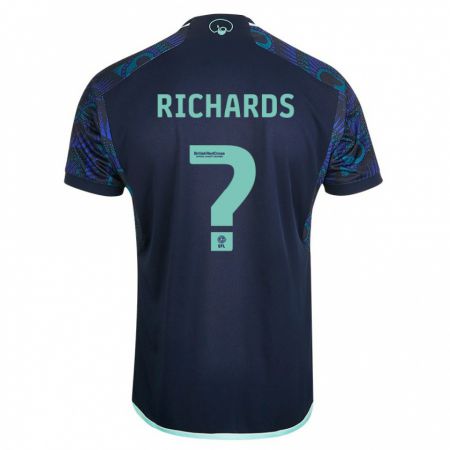 Kandiny Homme Maillot Joe Richards #0 Bleu Tenues Extérieur 2023/24 T-Shirt