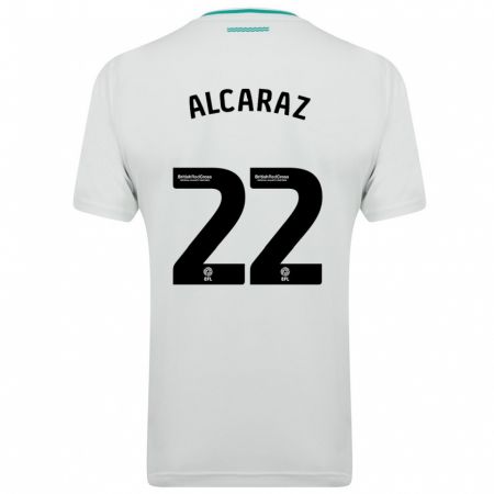 Kandiny Homme Maillot Carlos Alcaraz #22 Blanc Tenues Extérieur 2023/24 T-Shirt