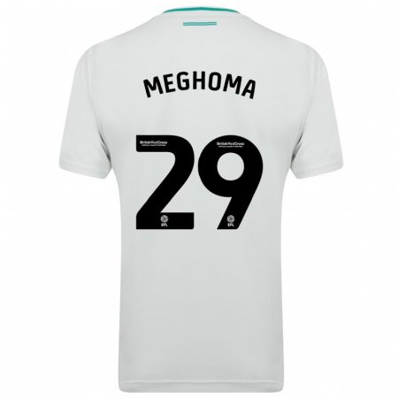 Kandiny Homme Maillot Jayden Meghoma #29 Blanc Tenues Extérieur 2023/24 T-Shirt